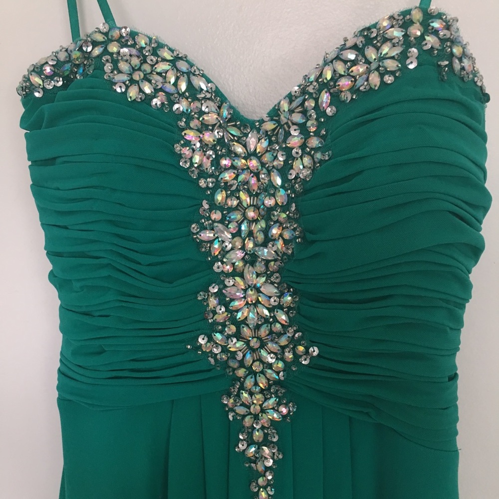 Strapless Green Prom Dress
